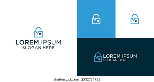 Home secure logo design symbol vector template