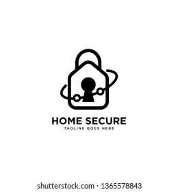 Home Secure logo simple line logo template vector illustration - Vector