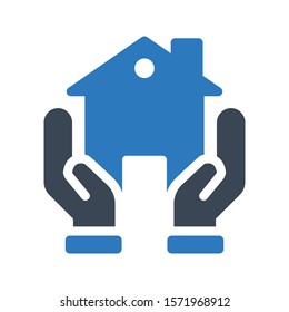 home secure vector glyph color icon 