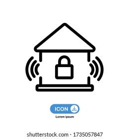 Home Security Alarm Icon Vector Isolated On White Background.