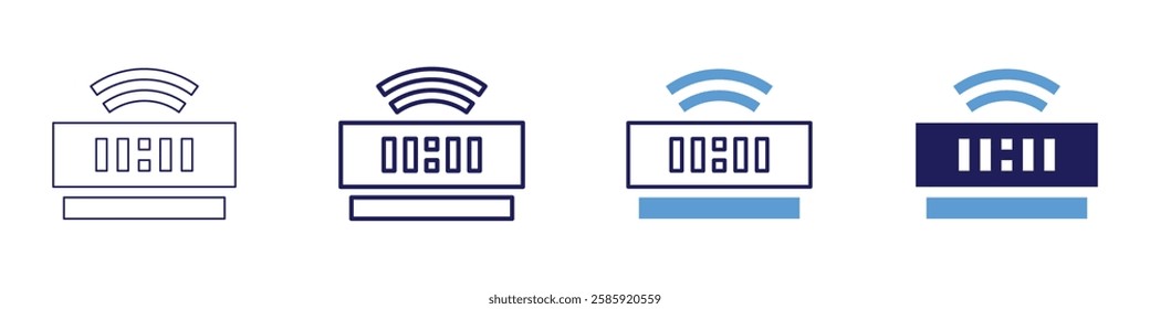 Home security alarm system icon in 4 different styles. Thin Line, Line, Bold Line, Duotone. Duotone style. Editable stroke.