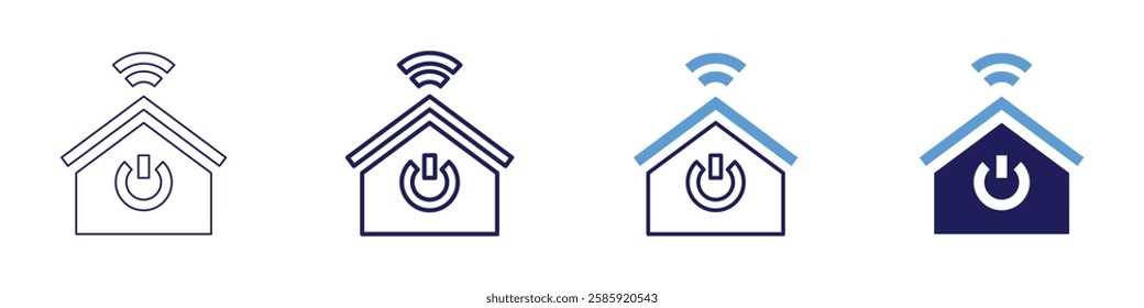 Home security automation icon in 4 different styles. Thin Line, Line, Bold Line, Duotone. Duotone style. Editable stroke.