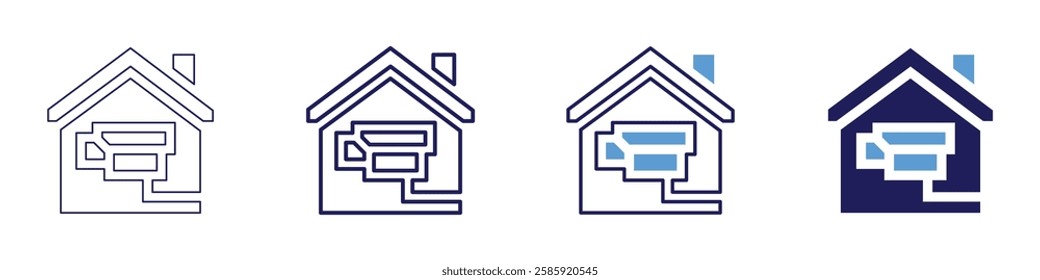 Home security cameras icon in 4 different styles. Thin Line, Line, Bold Line, Duotone. Duotone style. Editable stroke.