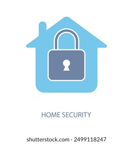 Icono de línea de concepto de seguridad para el hogar. Ilustración de elemento simple. diseño de símbolo de contorno de concepto de seguridad para el hogar.