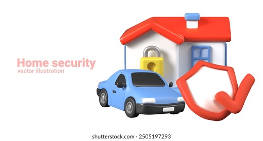 Home security. Concept of protection of real estate and vehicles