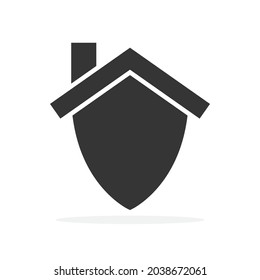 Home security concept. Shield and House. Vector architecture logo