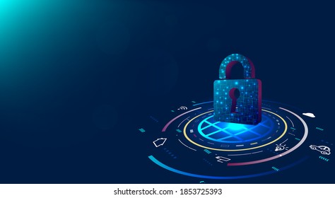 Home security concept. style modern vector illustration cyber security future.