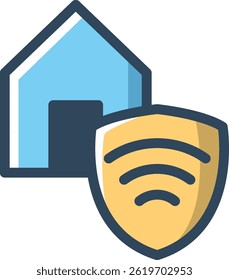 home security editable cartoon style sticker vector