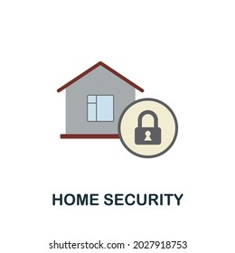 Icono plano de Seguridad del hogar. Signo coloreado de la colección. Icono de seguridad del hogar creativo para diseño web, infografías y más
