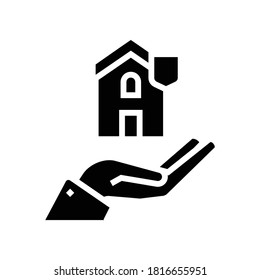 home security glyph icon vector. home security sign. isolated contour symbol black illustration