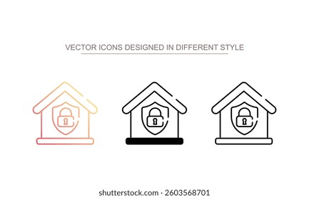 Home Security icon design with white background stock illustration