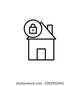 Home security icon Flat fill set collection