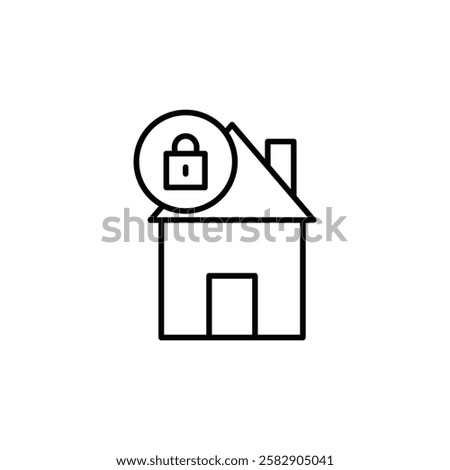 Home security icon Flat fill set collection