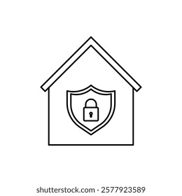 Home security icon Flat illustration sign
