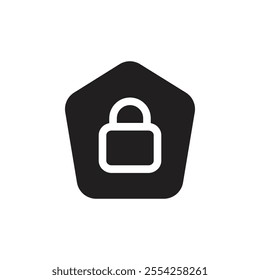 Home security icon Flat line illustration