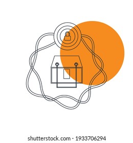 Home Security icon. Hotel, home, office, garage, school security icon.