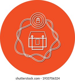 Home Security icon. Hotel, home, office, garage, school security icon.
