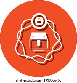 Home Security icon. Hotel, home, office, garage, school security icon.