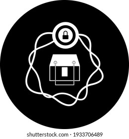 Icono de Seguridad residencial. Hotel, casa, oficina, garaje, icono de seguridad escolar.