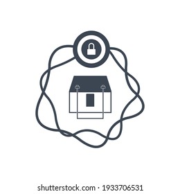 Home Security icon. Hotel, home, office, garage, school security icon.