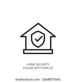 Casa y escudo del icono de la seguridad en el hogar para la protección