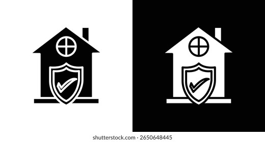 Home security icon Isolated flat vector in outline