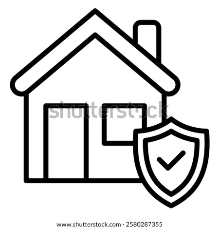 Home Security icon line vector illustration