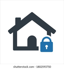 Home security icon on white background.