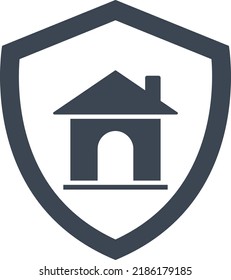 Home security icon on white background