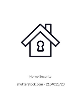 Home Security icon. Outline style icon design isolated on white background