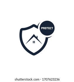 Imagen vectorial de material vectorial de protección doméstica de icono de seguridad doméstica.