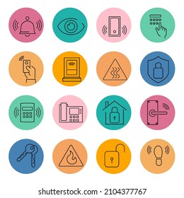Home Security icon set . Home Security symbol pack vector elements for infographic web. with trend color