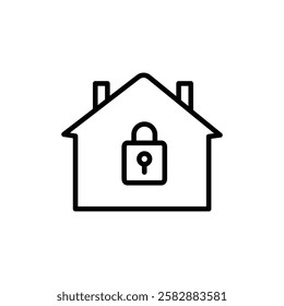 Home security icon Thin line art isolated