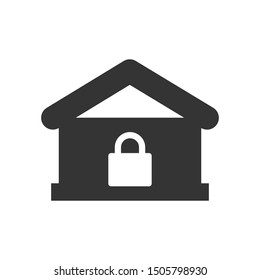 Home security icon. vector graphics
