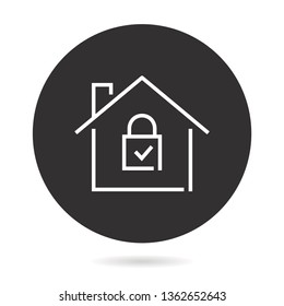 Home security icon. Vector illustration isolated. Simple pictogram for graphic and web design.