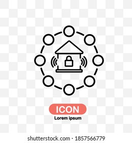 home security icon vector isolated on transparent background.