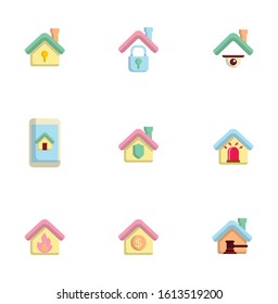 home security icons set flat design vector illustration