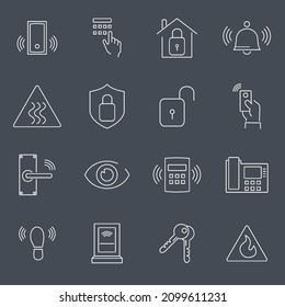 Home Security icons set .Home Security pack symbol vector elements for infographic web