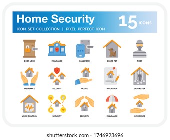 Home Security Icons Set. UI Pixel Perfect Well-crafted Vector Thin Line Icons. The illustrations are a vector.