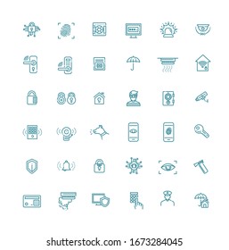Home Security icons set. Vector line set