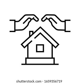 Home security line icon, concept sign, outline vector illustration, linear symbol.