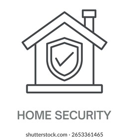 Home Security Line Icon, Simple Style Design Outline Symbol Illustration, Editable Stroke perfect for logos and more