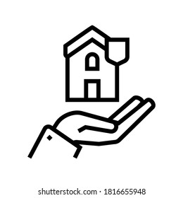 home security line icon vector. home security sign. isolated contour symbol black illustration