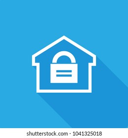 Home security, lock house icon, stock vector, eps10.
