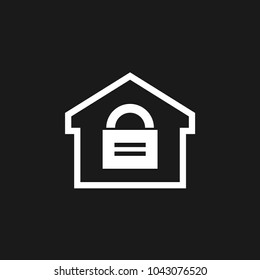 Home security, lock house icon, stock vector, eps10.