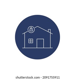 Home security lock icon vector