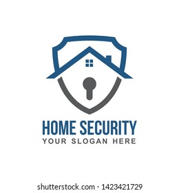 Home Security Logo Concept With Shield Element