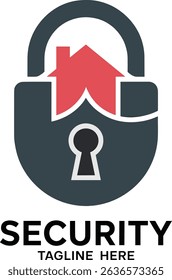 Home security logo conceptual design representing protection and safety for residential properties and real estate
