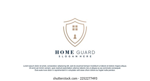 Logotipo de seguridad residencial con diseño de línea creativa ilustración de icono vectorial