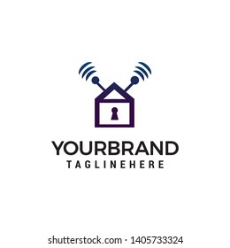 home security logo design concept template vector